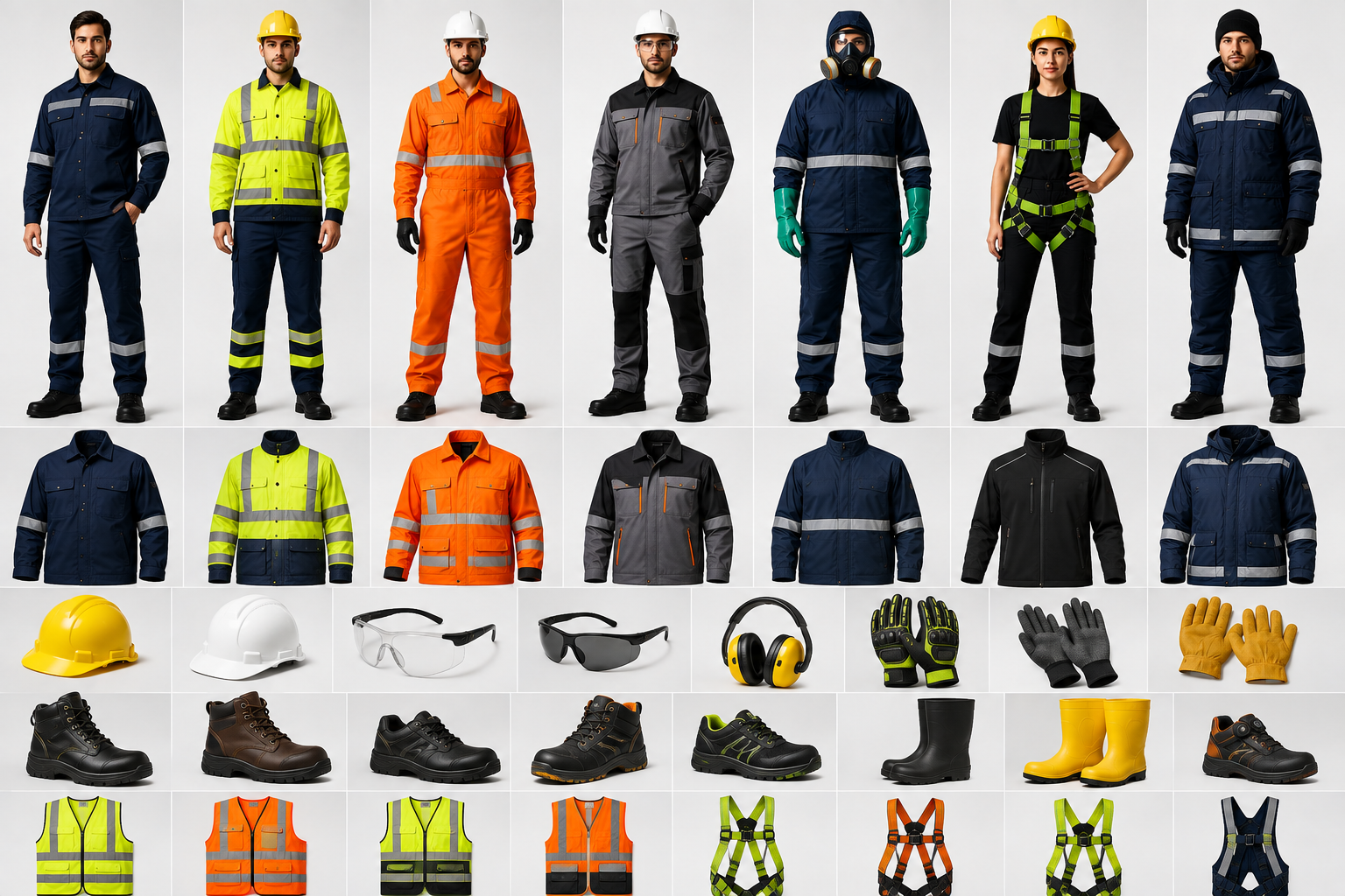 Complete industrial safety wear uniform collection